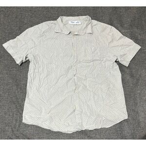 Old Navy Slim Fit Men's L Light Gray With Polka Dot Short Sleeve Shirt